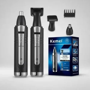 Aparador de Pelos Kemei KM-6511 Nariz Orelhas Sem Fio Preto - Imagem 7