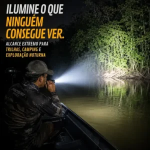 Lanterna Tática T9 Led Usb Recarregável Alto Brilho Potente Mais Forte Do Mundo Zoom Brielli Home - Imagem 7