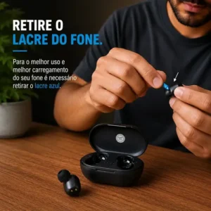 Fone de Ouvido Davely D981 TWS Sem Fio Bluetooth 5.0 In-Ear Preto com Estojo de Carregamento para Android e iPhone - Imagem 3