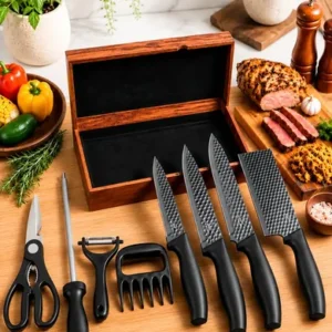 Kit Facas Churrasco 8 Peças Aço Inox Afiadas Completo - Imagem 3