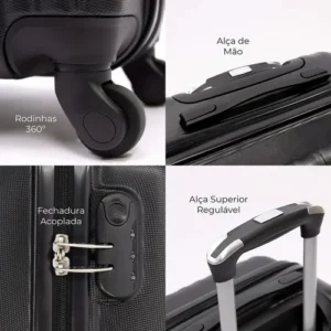 Mala de bordo 10kg pequena Londres Swiss Move Preto - Imagem 4
