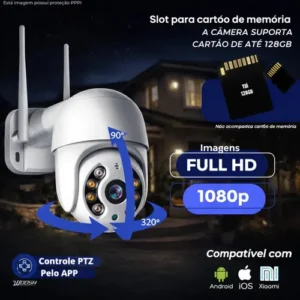 Câmera De Segurança Wifi Yoosee Externa Mini Dome Full Hd Infravermelho Prova D'água Woosh - Imagem 2