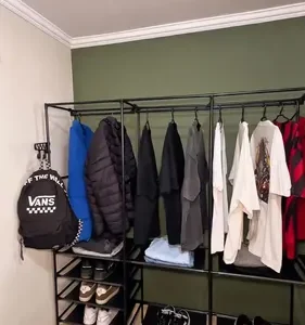 Guarda Roupa Dobravel Closet Aberto Organizador De Roupas Desmontavel E Arara Organizadora 4 Colunas Em Aço Resistente Rishon - Imagem 8