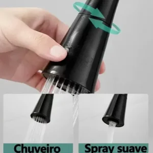 Torneira De Pia Gourmet Flexível De Parede Jato Com Aerador Para Cozinha Cor Preto - Imagem 4