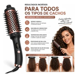 Escova Modeladora Alisadora 2 Em 1 Cacheia E Alisa Premium - Imagem 5
