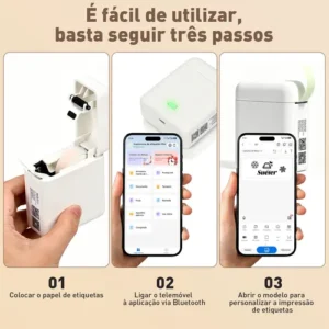 Impressora Termica Mini Etiqueta Portatil Bluetooth +5 Rolo - Imagem 12