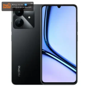 Realme Note 60x, Dual SIM, preto, 128 GB de armazenamento, 4 GB de RAM, 4G/LTE, Unisoc Tiger T612, LCD IPS de 6,74", bateria de 5000 mAh, jogos e celular robusto. - Imagem 1
