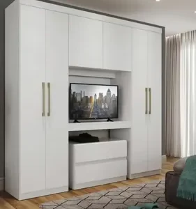 Guarda Roupa Casal 6 Portas 2 Gavetas Porto Branco Móveis Carraro - Imagem 2