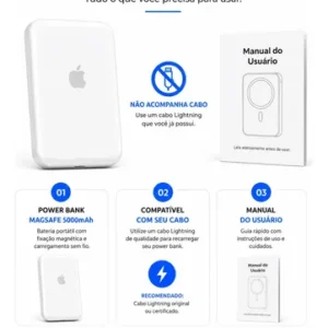 Power Bank Carregador Magsafe 5000mh Magnético Iphone Induçã - Imagem 9