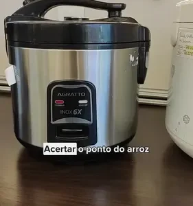 Panela Elétrica de Arroz Agratto PAI6X 400W Inox com Tampa de Vidro Antiaderente Função Aquecer para Arroz e Legumes Compacta - Imagem 2