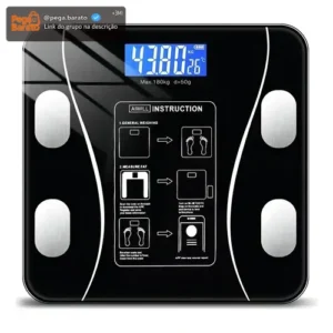 Balança Digital Com Display Lcd Bluetooth Bioimpedância App Cor Preto - Imagem 1
