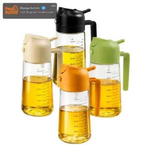 Garrafa Spray E Dosador De Oleo Azeite Vidro Cozinha 470ml Transparente-cor Da Tampa - Imagem 1