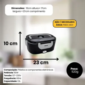 Marmitadeira Elétrica 1,5l Bivolt Portátil Marmita Térmica - Imagem 8