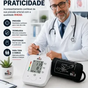 Aparelho Medidor de Pressão Arterial Aferidor Monitor Digital Uso Doméstico Automático Residencial Pressão De Braço Braçadeira Pulso Manguito Ajustável Memória Leitura Adultos Crianças Portátil - Imagem 5
