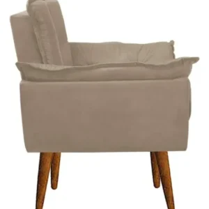 Kit 02 Poltronas Decorativas Opala Suede Porto Decor Cor Capuccino - Imagem 6