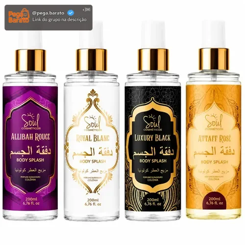 Body Splash Arabe C/4un 200ml Perfume Feminino de Luxo Alta Concentração