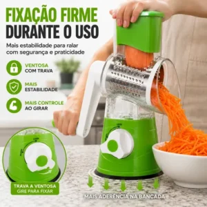 Ralador Queijo Fatiador Legumes Cortador Vegetais 3 Em 1 - Imagem 7