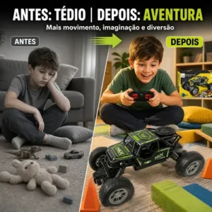 Carrinho Controle Remoto Jipe Carro Grande Off Road Com Bateria Recarregável Amortecedores Big Foot Estilo 4x4 Atacarejo Kids - Imagem 5