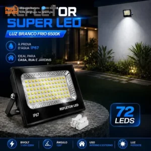 Kit 3 Refletores LED 200W VERUNTO Branco Frio IP67 Alumínio - Imagem 1