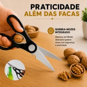 Kit Jogo De Facas Inox Conjunto 9 Peças Cozinha Churrasco Tesoura Descascador Tabua Brinde Aquattro - Imagem 9