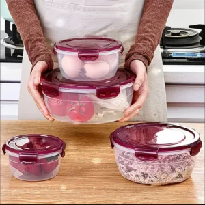 Kit 4 Potes Herméticos Redondos Para Armazenamento De Alimen - Imagem 12
