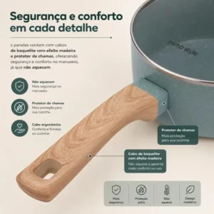 Jogo De Panelas Com 5 Peças Mimo Style Pratic Cook Verde - Imagem 11