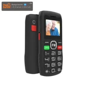 Celular 4g Idoso Dualsim Teclas Grandes Fm Radio Cor Preto com Botao SOS - Imagem 1