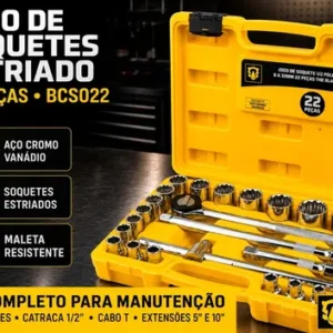 Jogo Kit de Ferramentas Manuais Chave Catraca 1/2 8 a 32mm BCS022 The Black Tools Cor Amarelo - Imagem 4