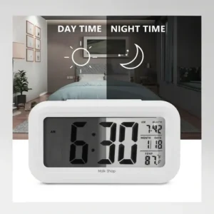 Relógio Digital Mesa Despertador Inteligente Cabeceira Quarto Idoso Com Sensor De Temperatura Micgeek - Imagem 4