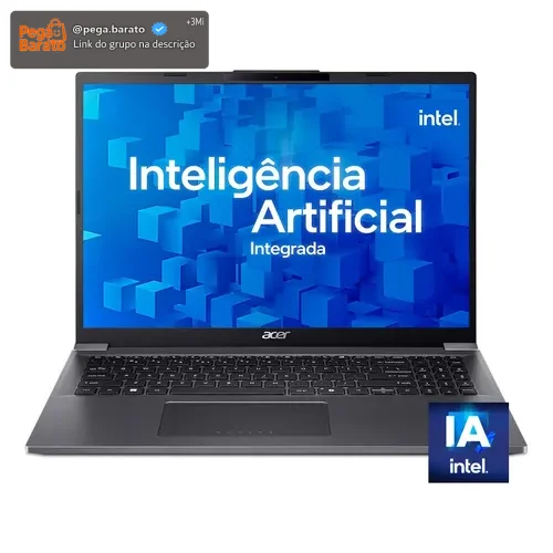 Notebook Touchscreen Acer Aspire A16-71MT-75Z5 Com IA Intel® Core™ Ultra 7 155U 16GB RAM 512SSD 16” Windows 11