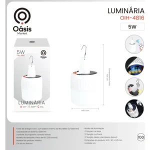 Kit2 Lâmpada De Led Solar Pesca E Acampamento Com Controle - Imagem 3