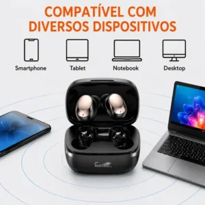 Fone De Ouvido Sem Fio Bluetooth 6.0 Eletro Mex A6s Pro Tws Ipx4 À Prova D'água Com Som Estéreo E Graves Potentes, Para Celulares/esportes/laptops, Branco - Imagem 10