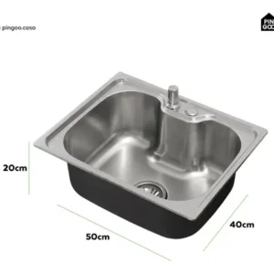 Cuba Gourmet para Cozinha Aço Inox 201 50x40cm Nawa Prata - Pingoo.casa - Imagem 6