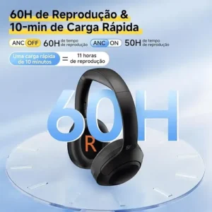 Headset Qcy H3 Lite Anc Bluetooth 5.3 Multiponto 60h Cor Preto - Imagem 5