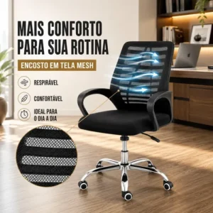 Cadeira Escritório Ergonômica Mesh Altura Ajustável 120kg - Imagem 7