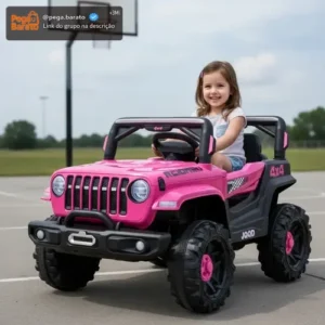Jipe Infantil Elétrico 12v Carrinho Controle Remoto Música Brinq Kids - Imagem 1