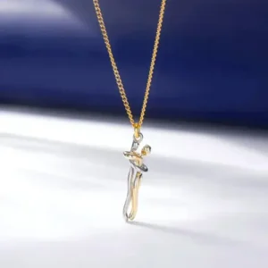 Colar Pingente Abraço Banhado Ouro 18k Caixa Presente Veludo - Imagem 10