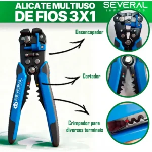 Alicate Desencapador e Crimpador Several Automático de 8" para Fios de 0.2 a 6.0 mm² - Imagem 3