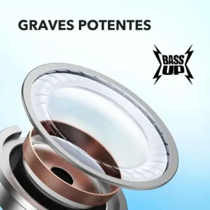 Fone De Ouvido Soundcore by Anker P20i Graves Poderosos e Impactantes Bluetooth 5.3 30H de Reprodução Resistência à Água 2 Mics IA para Chamadas Claras Personalização de Som via App Cor Preto - Imagem 3