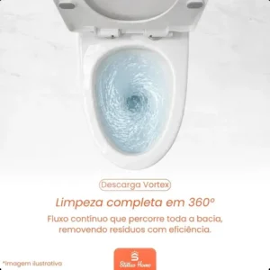 Vaso Sanitário Monobloco Caixa Acoplada Barcelona Cor Branco - Imagem 5