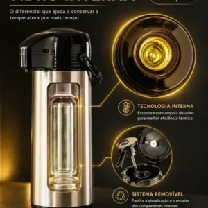 Garrafa Termica De Inox 1,9 Litros Café Ou Chimarrão Domero - Imagem 6