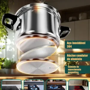 Panela de Pressão Profissional SHANYIN de Alumínio 6 L com Fechamento Externo para Indução e Gás - Imagem 10