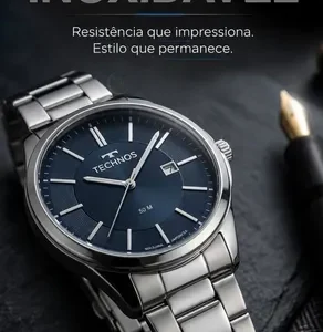 Relógio Technos Masculino Prata Inox Prova D'água Original - Imagem 3