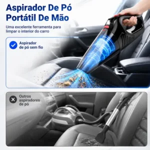 Aspirador De Pó Portátil Carro Sem Fio Com Led Alta Potência - Imagem 7