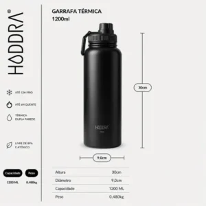 Garrafa Térmica Hiddra 1200ml Bebidas Quentes E Frias - Imagem 7