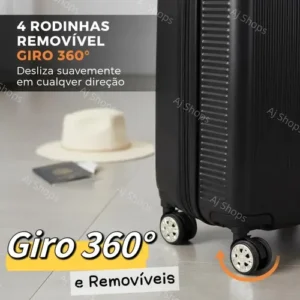 Mala de Viagem de Bordo ABS Sweet Studio com Rodas Duplas 360° para Cabine – Rosa - Imagem 3