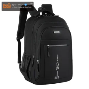 Mochila Grande Masculina Reforçada Notebook Preta Escolar - Imagem 1