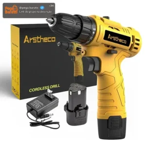 Parafusadeira Furadeira Sem Fio 25n 3/8 12v 10mm Bivolt Bateria Arstheco - Imagem 1
