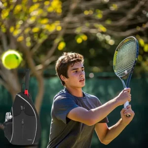 Mochila Raqueteira Beach Tennis, Bolsa De Tênis Transversal Para Raquete, Bolsa De Padel Grande Com Compartimento Separado, Antirroubo E Impermeável, Versátil Para Tênis, Badminton, Ytonet 1340 Preto - Imagem 9