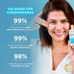 Protetor Solar Facial FPS 60, Textura Aquosa Ultraleve, Proteção Avançada Anti-Idade, Cor 2.0, Expertise The Invisible L’Oréal Paris Solar 40g - Imagem 9